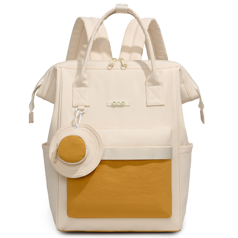 Cross-border Japanese style large capacity diaper bag, multi-functional compartment outdoor portable mother and baby bag, simple and customizable backpack - Image 5