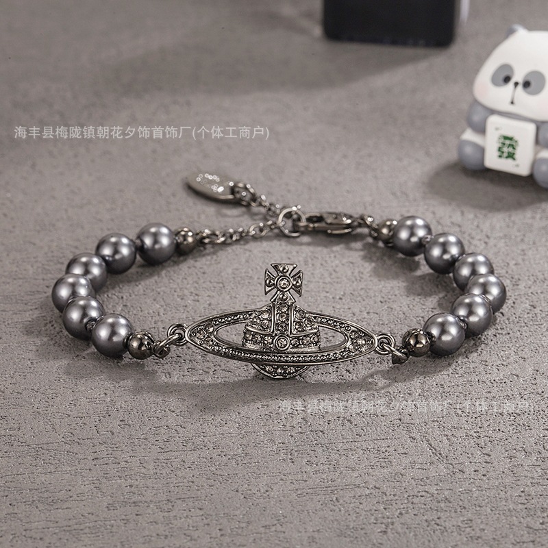 Classic Vivienne Westwood Saturn Pearl Necklace, High-End Version, Full Diamond Inlay, Swarovski Glass Pearl Chain, Women's Style, Nana's Style - Image 22