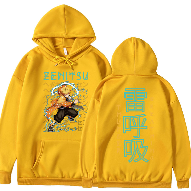 New Korean Harajuku Japanese Manga Kimetsu no Yaiba printed winter hoodie sweatshirt - Image 3