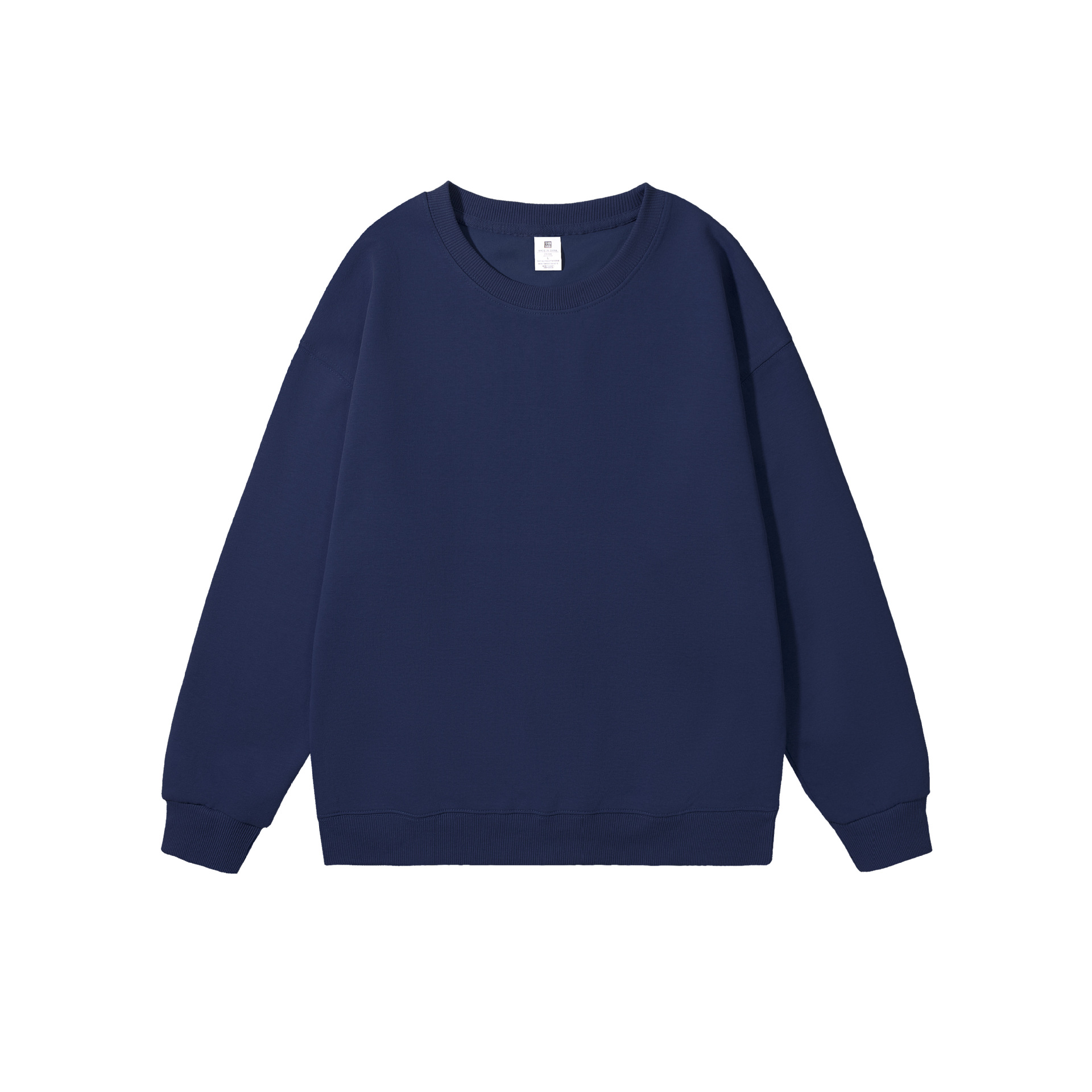 Cross-border European and American heavy loose solid color men's round neck blended cotton double-sided sweater women's Korean version of casual long sleeve couple - Image 16