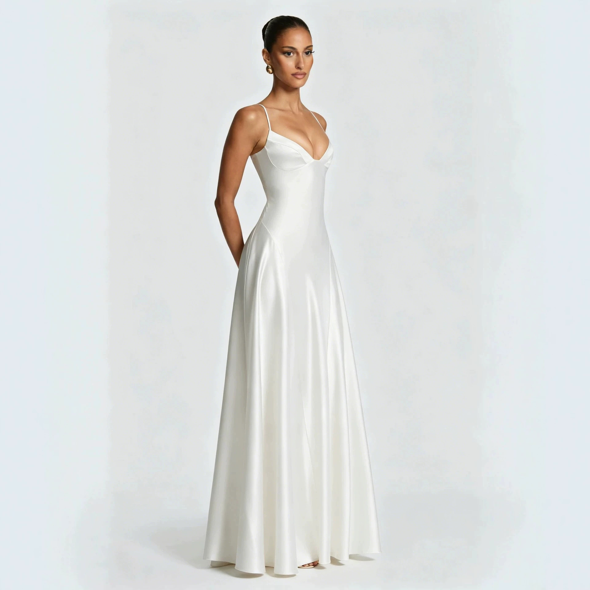 Women's Satin Strapless Bodycon Dress - Image 4
