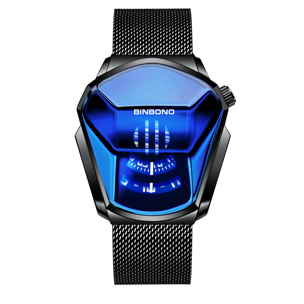 Cross-border shrimp skin men's watch trend shopee watch style locomotive concept watch men's live black technology watch - Image 20