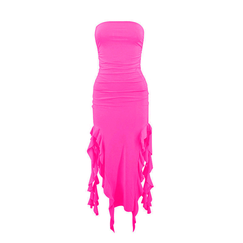 2023 European and American style summer new cross-border hot product one-shoulder jellyfish lace dress sexy hottie ur women's clothing - Image 13