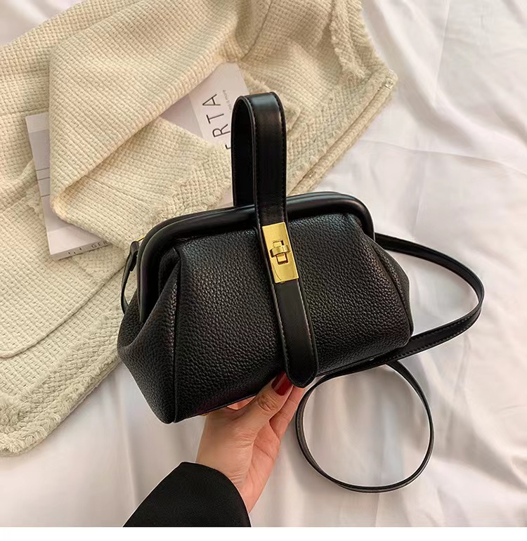 Cross-border bag women's bag 2022 fashion new lychee pattern clip handbag fashion all-match shoulder Messenger bag - Image 6