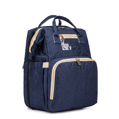 Factory cross-border new upgraded folding bed mommy bag portable multi-functional double-shoulder mother backpack mother and baby bag bed - Image 11