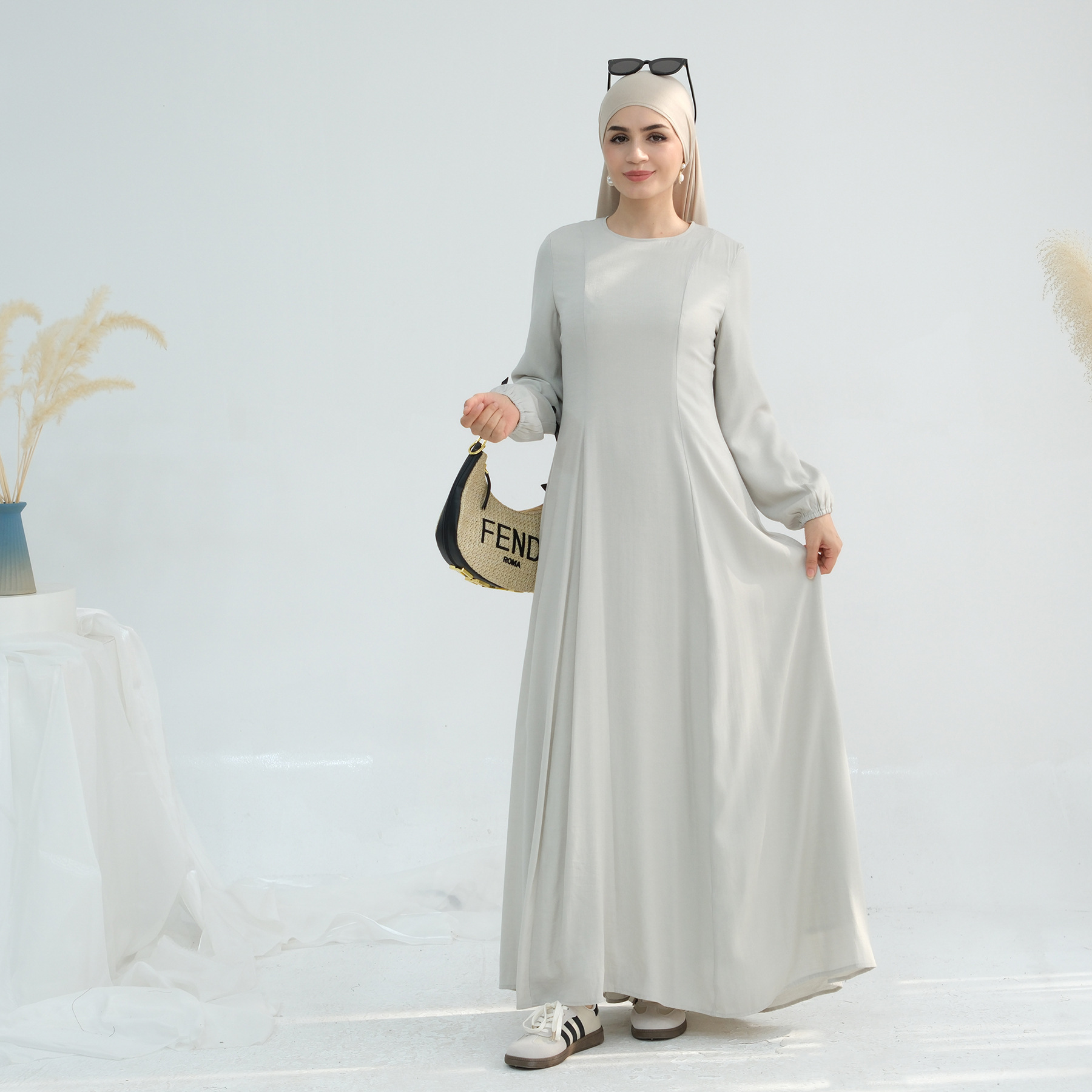 2025 Loriya European, American, Middle Eastern, Dubai double-layered dress with lining LR932 - Image 5