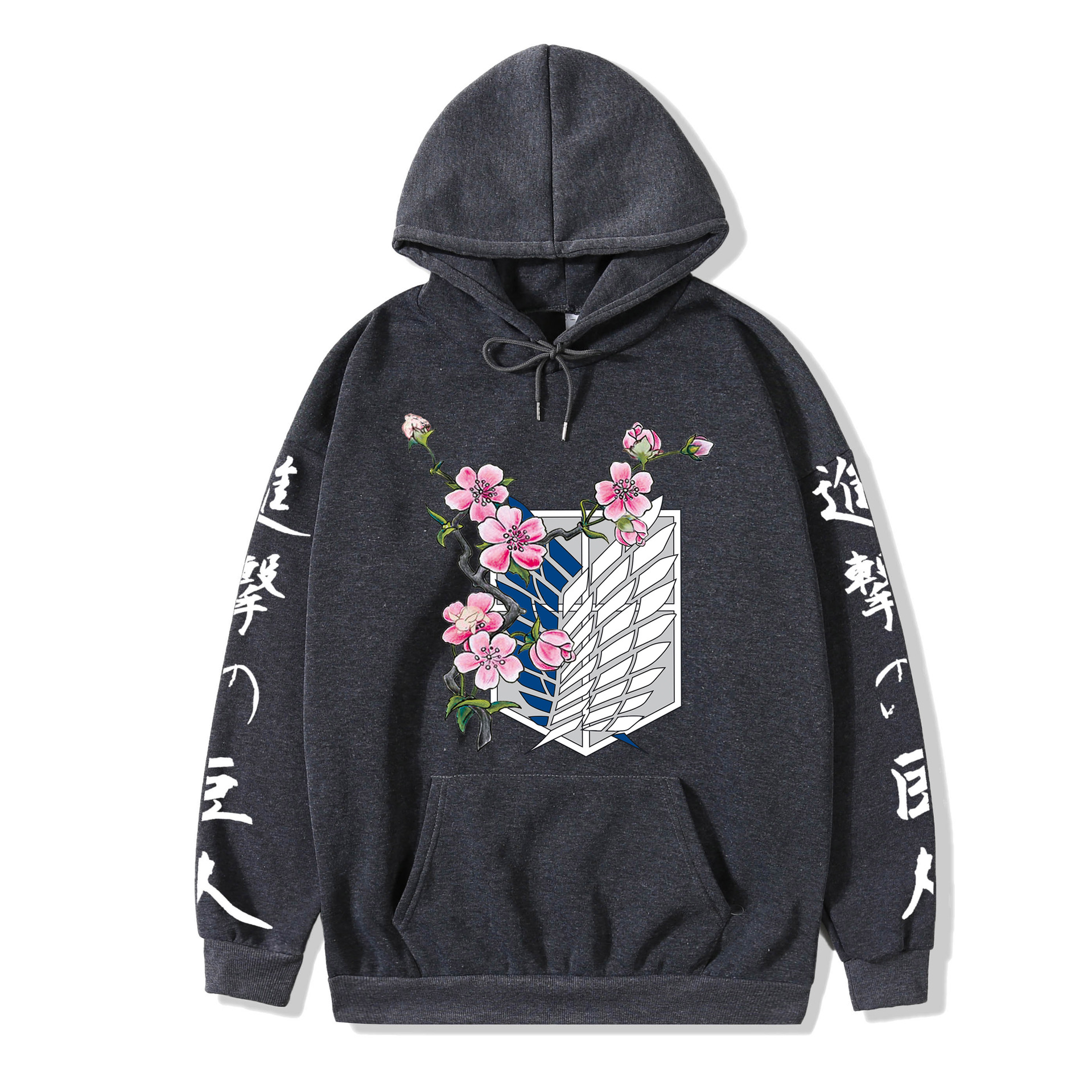 2021 couples wear autumn and winter new popular anime attack giant series illustration loose casual hooded sweater women - Image 16
