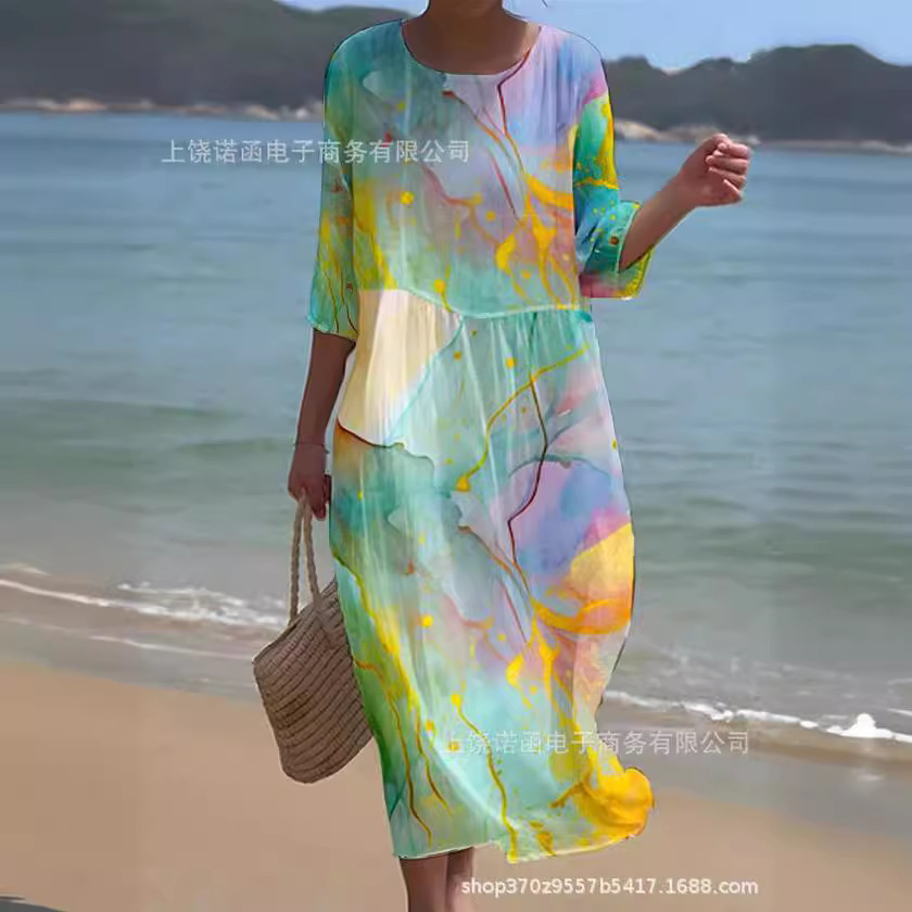 Women's Printed Long-Sleeve Dress - Image 2