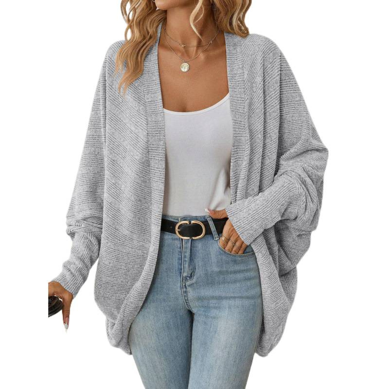 2025 European and American women's clothing autumn and winter new knitted cardigan AliExpress solid color cardigan mid-length knitted sweater - Image 5