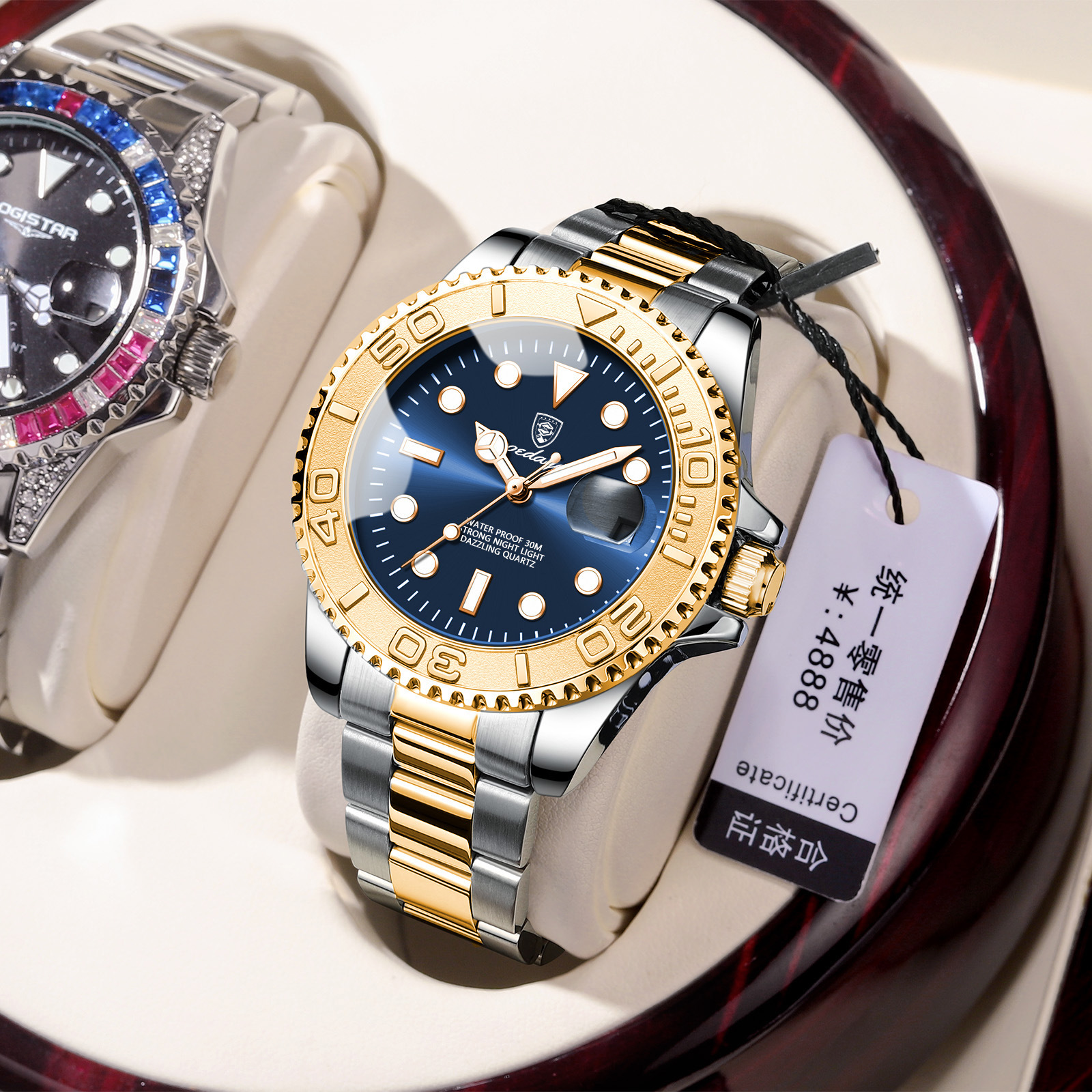 Swiss brand men's watch, waterproof, luminous, stylish new quartz wristwatch, live stream, export hot-selling item, dropshipping available. - Image 13