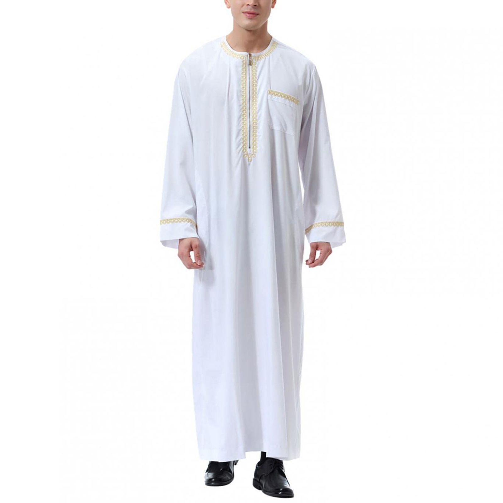 2023 new Muslim Middle East Arab robe men's round neck hot selling clothing