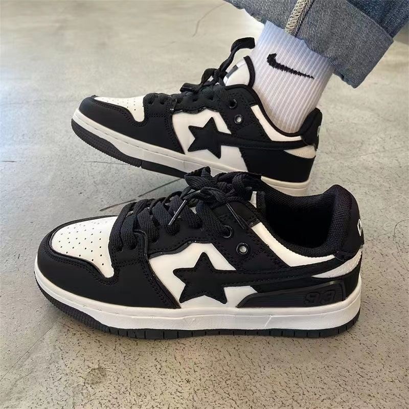 National trend contrasting color meteor moral training shoes autumn ins style student trend breathable casual couple white shoes - Image 2