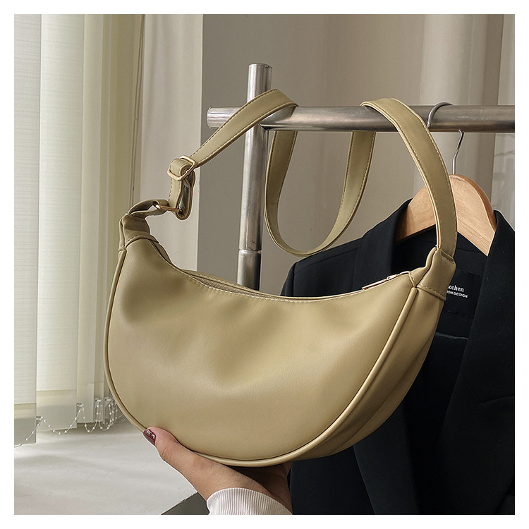 Hong Kong Style Retro Dumpling Bag Underarm Bag 2023 New Lightweight Casual Solid Color Single Shoulder Messenger Bag Women's Bag Wholesale - Image 4