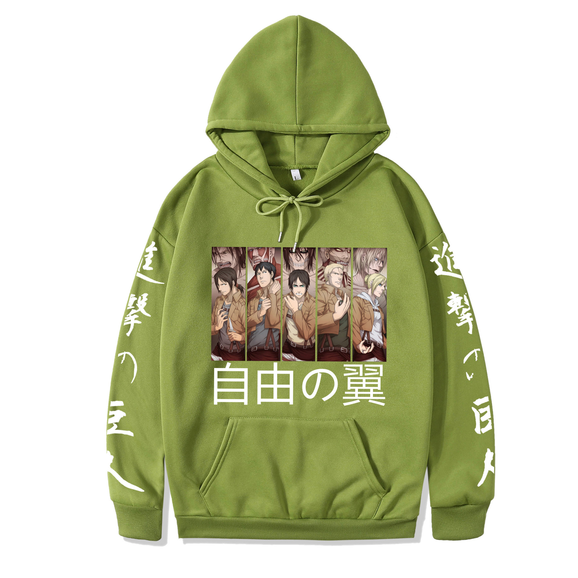 2021 couples wear autumn and winter new popular anime attack giant series illustration loose casual hooded sweater women - Image 10