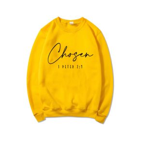 Cross-border foreign trade independent station women's fleece round neck sweater plain color slogan letter printing long-sleeved sweater