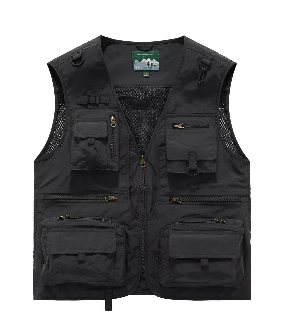 2024 Spring and Autumn New Mesh Vest Men's Casual Cross-Border Outdoor Multi-Pocket Fishing Photography Vest - Image 7