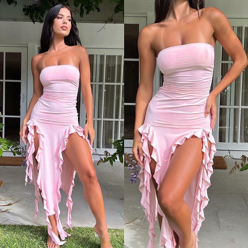 2023 European and American style summer new cross-border hot product one-shoulder jellyfish lace dress sexy hottie ur women's clothing - Image 11