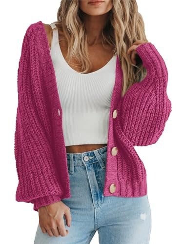 Cross-border women's clothing Amazon autumn/winter V-neck chunky knit cardigan women's lazy style knit sweater factory customization - Image 21