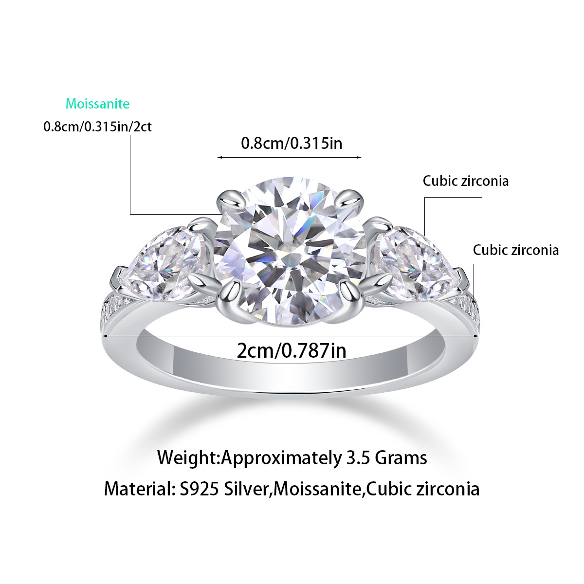 S925 Sterling Silver Guardian Ring, Moissanite Closed-Cut Ring, Hot Selling on Cross-Border TikTok, Factory Direct Wholesale. - Image 17