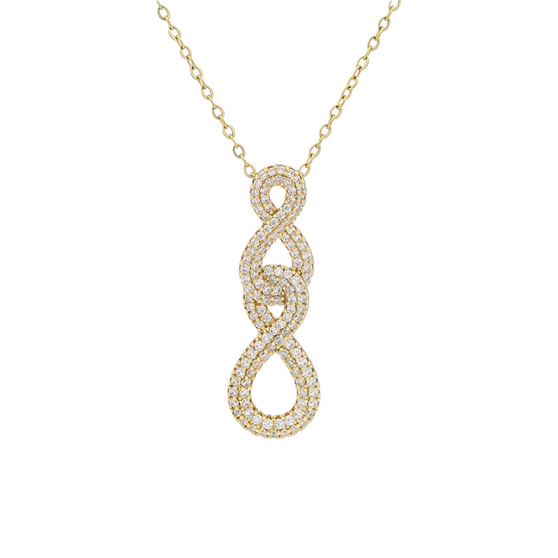 Xuping Jewelry's new fashionable and niche design artificial gemstone number necklace pendant exudes a light luxury temperament. - Image 3