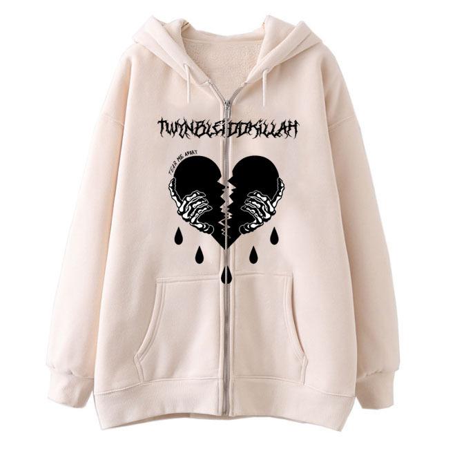 2023 Amazon's new zipper sweater spring and autumn fleece casual Y2K retro hoodie trendy men's sweater - Image 4