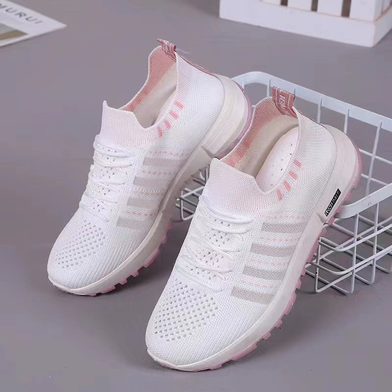 Dropshipping new women's fly woven fishnet shoes, comfortable soft-soled white shoes, fashionable lightweight student shoes, sneakers - Image 5
