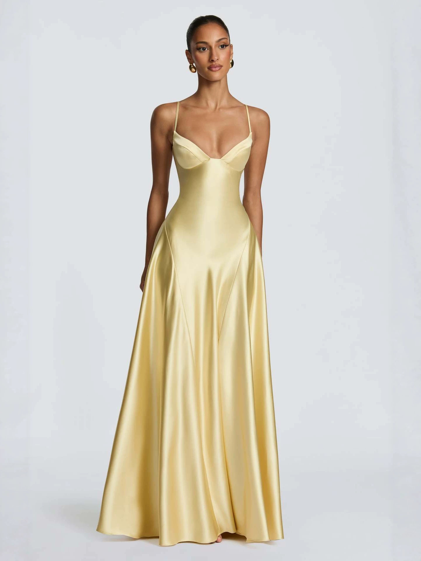 Women's Satin Strapless Bodycon Dress - Image 17