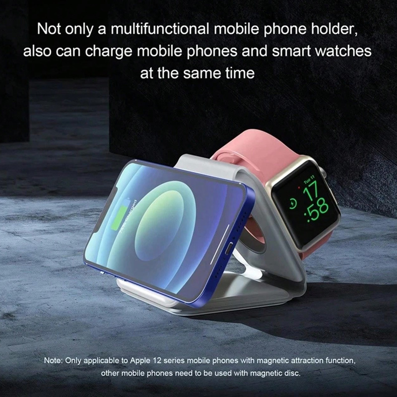 15W fast charging, thin, multi-functional, desktop wireless charger for Apple watch, mobile phone, three-in-one wireless charging - Image 6