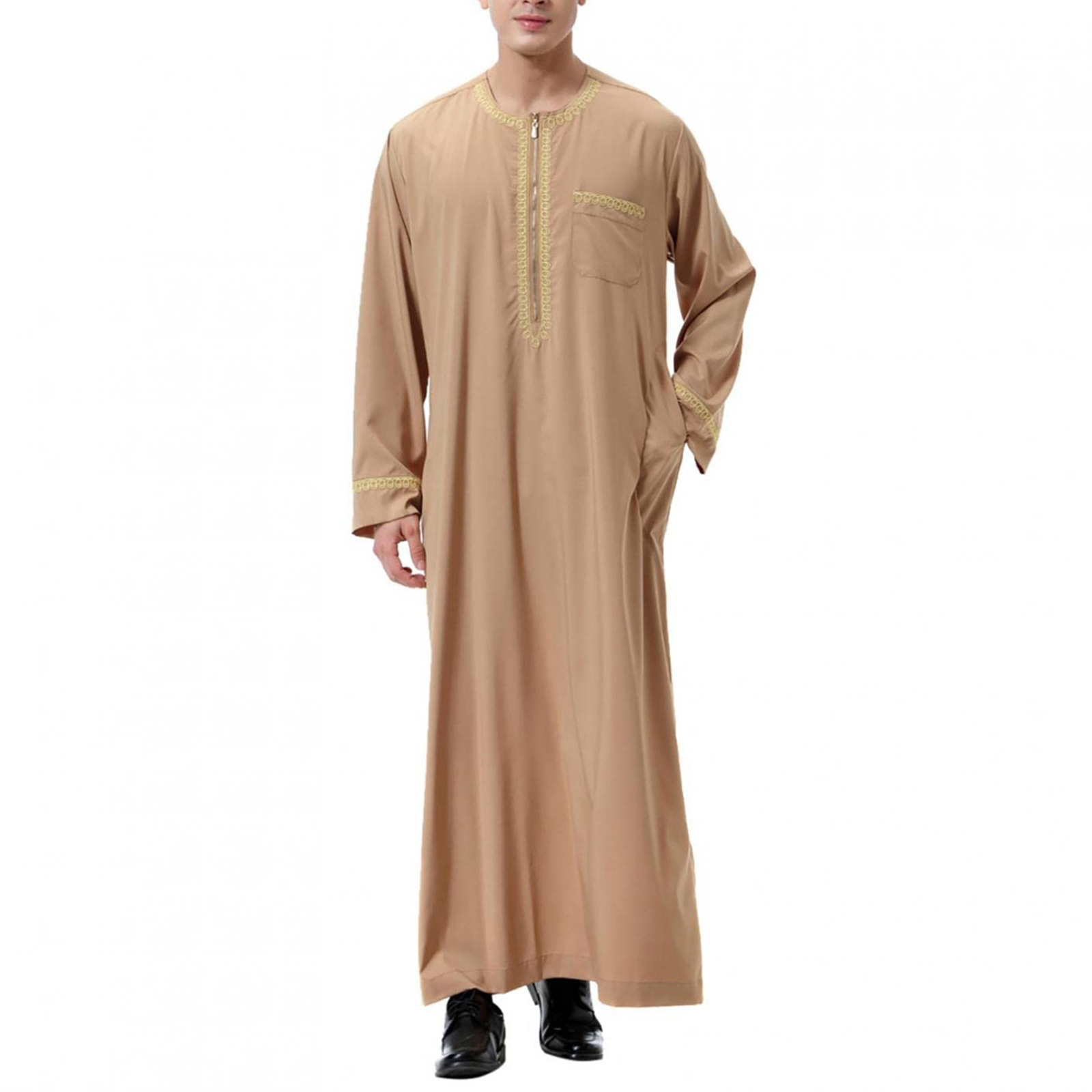 2023 new Muslim Middle East Arab robe men's round neck hot selling clothing - Image 9