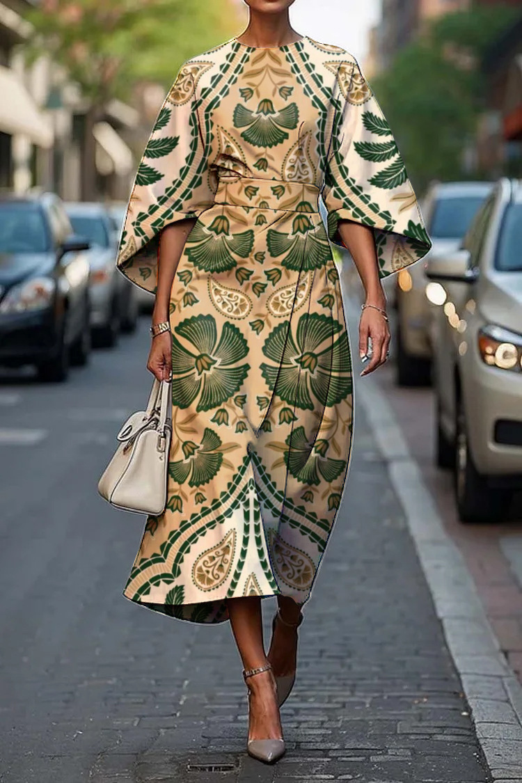 2025 Amazon Cross-Border Independent Station Floral Ocean Timeless Elegant Dress E439 Women's Dress - Image 5