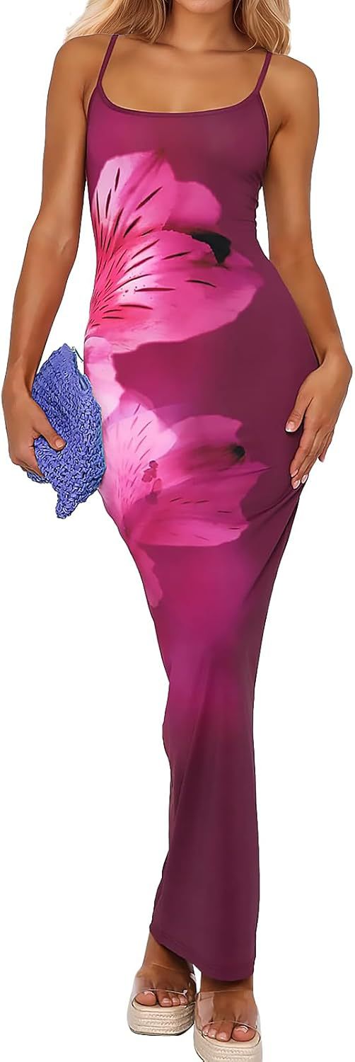 2025 autumn new elegant temperament tight low-cut contrast color rose print design one-step suspender dress - Image 12