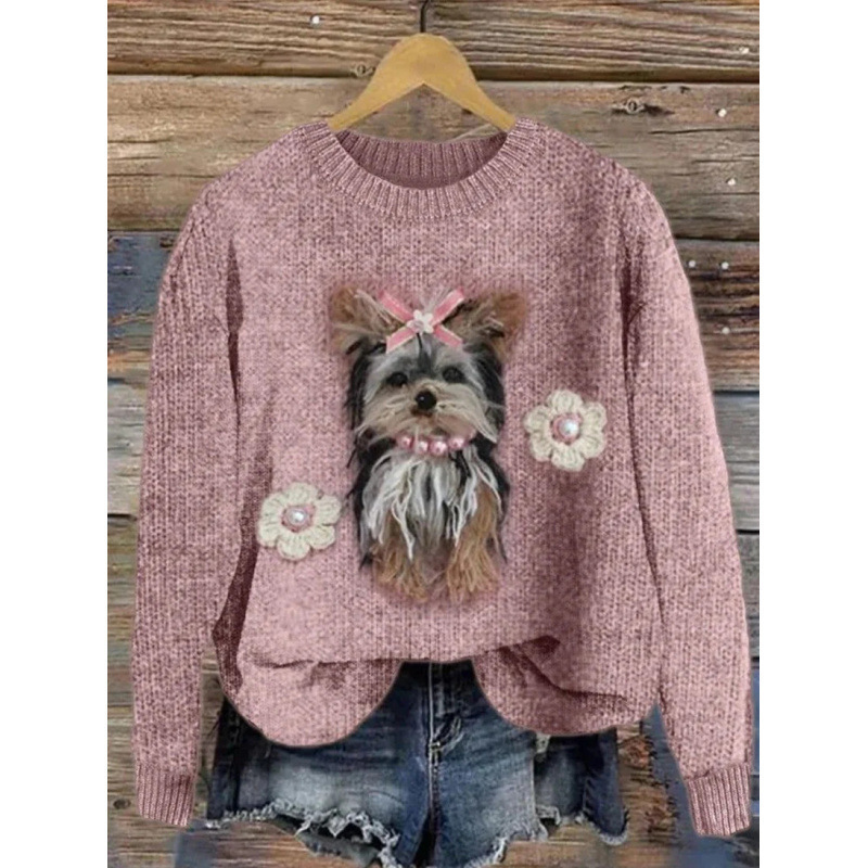 2026 Spring/Autumn New European and American Style Women's 3D Digital Print Casual Fashion Round Neck Faux Sweater/Sweatshirt - Image 27