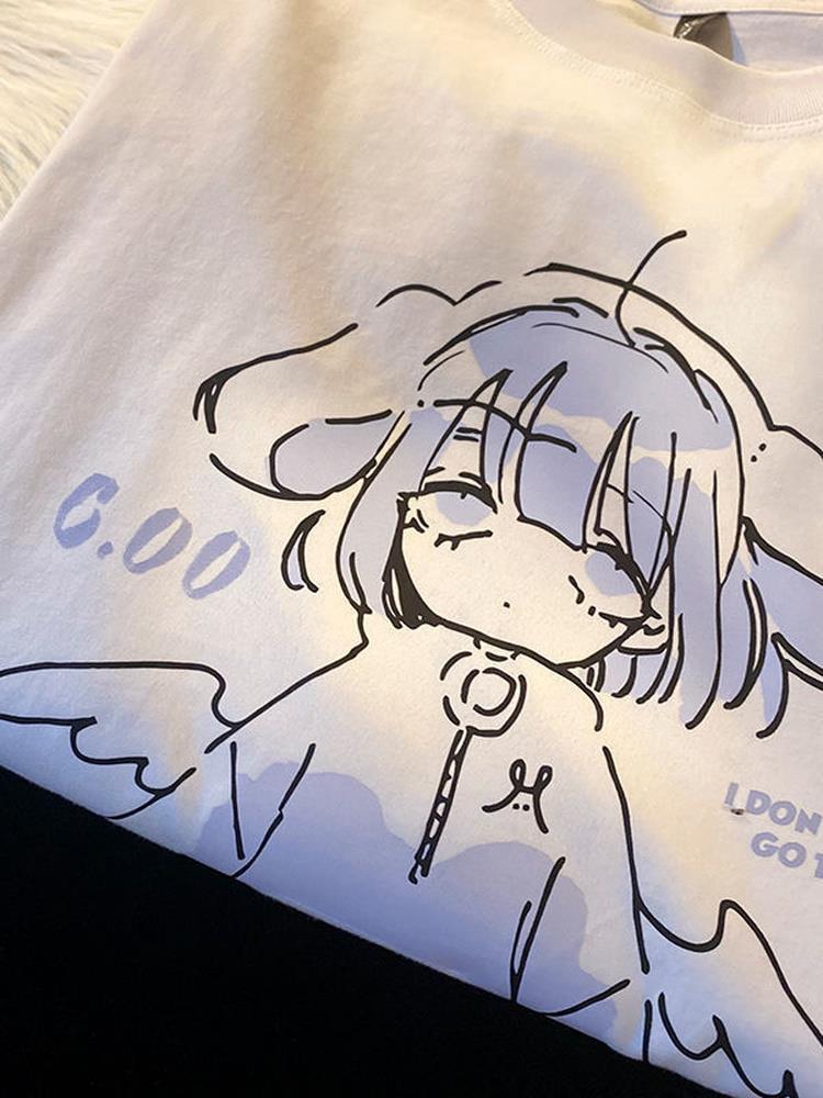 Harajuku Anime Girl Design Sweatshirts Couples Kawaii Hoodie - Image 2