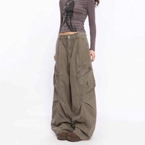 Men's and Women's Washed Cotton Wide-Leg Jeans