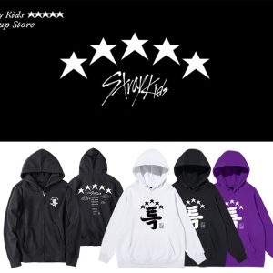 Straykids album 5 STAR peripheral same style spring and autumn winter loose hoodie zipper jacket cotton sweatshirt