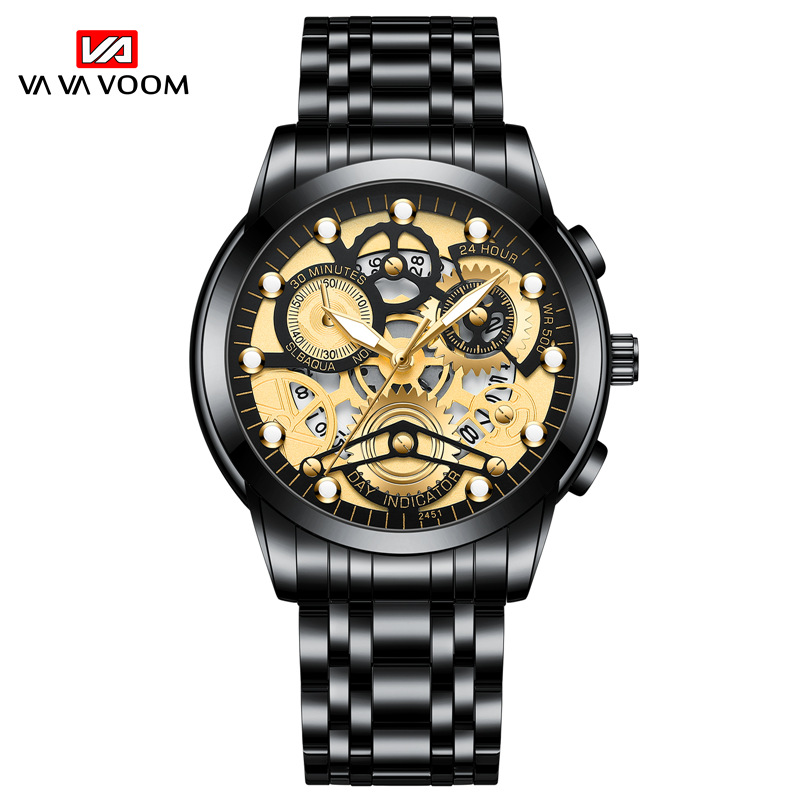 Men's hollow wrist watch wholesale trendy student waterproof men's watch luminous internet celebrity watch one piece drop shipping - Image 7