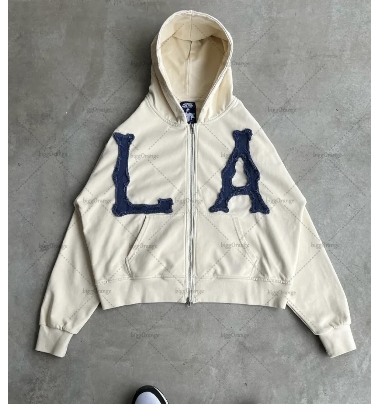 2024 European and American cross-border spring and summer new wholesale embroidered hooded cardigan full chain loose men and women trendy sweater jacket - Image 13