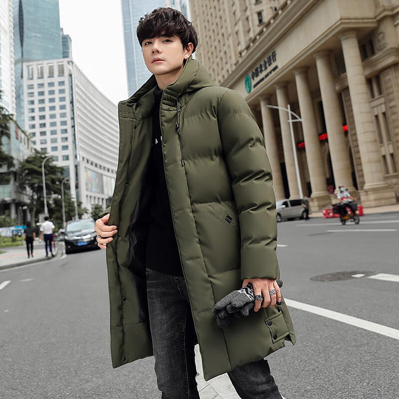 Cross-border M-8XL Plus Size Mid-Length Cotton-padded Jacket Men's Winter Loose Hooded Cotton-padded Jacket Warm Overcoat Thick Cotton-padded Coat - Image 8