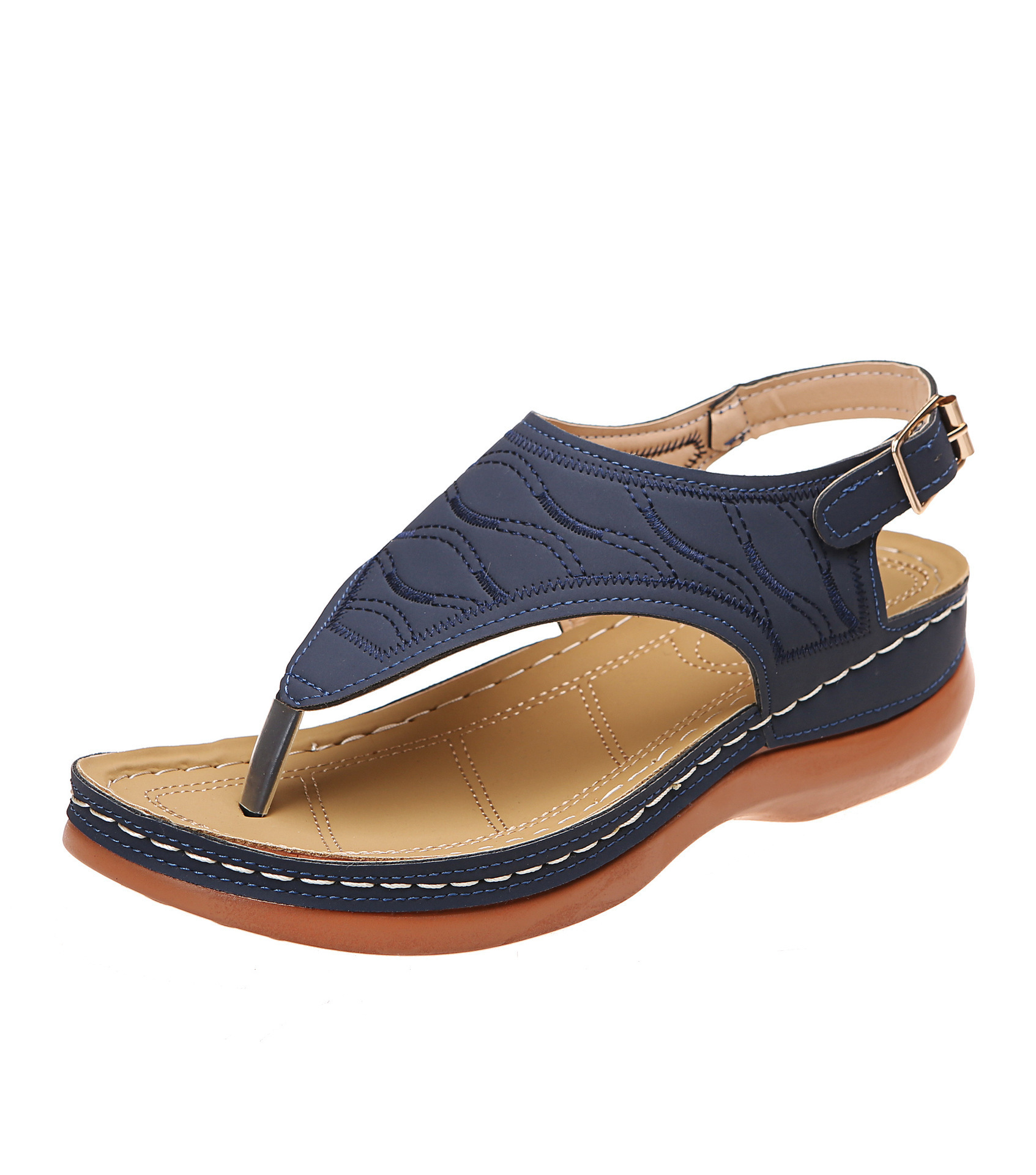 wish cross-border spot women's shoes 2021 new Roman style buckle strap women's sandals foreign trade 43 large size sandals - Image 7