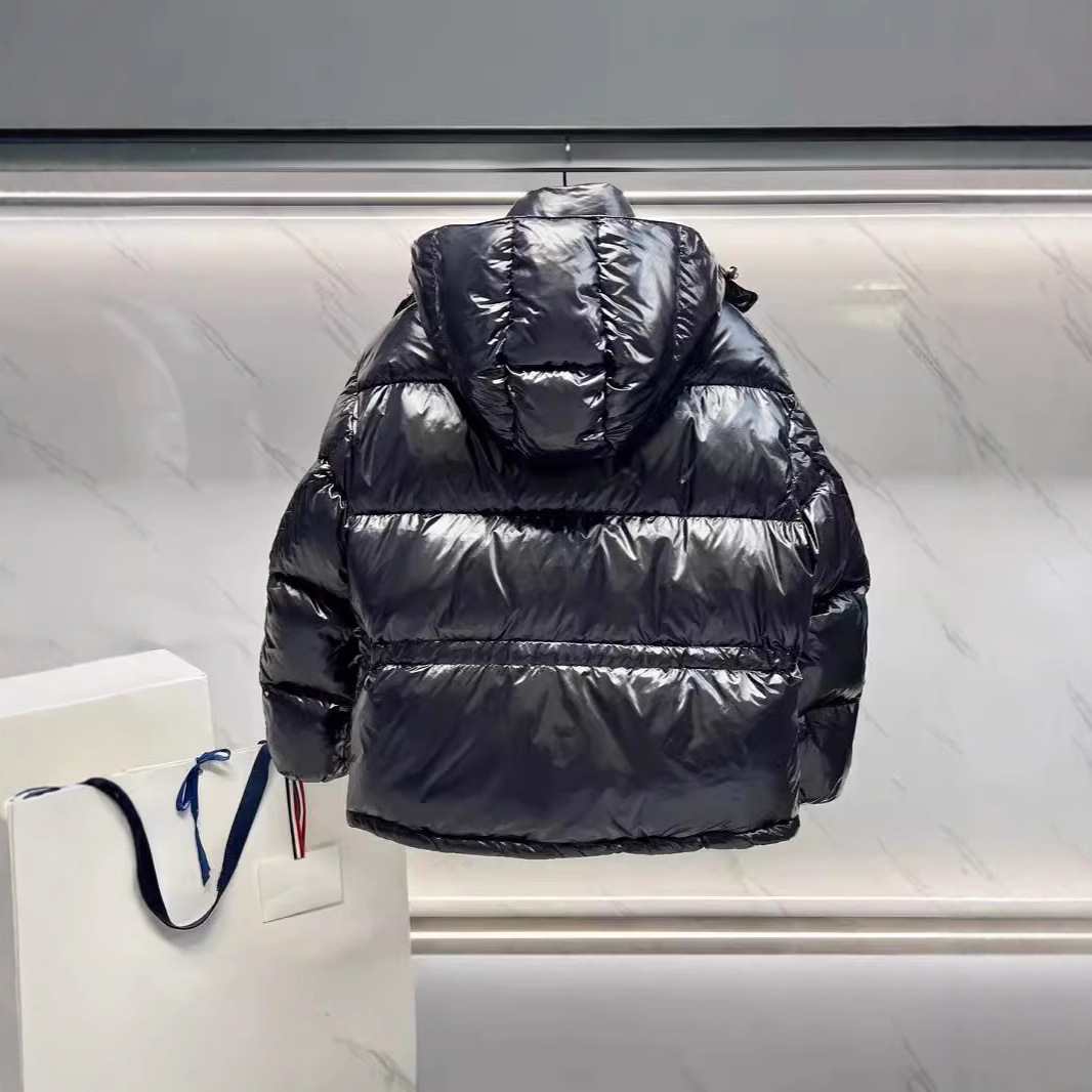 Correct version M home 23SS short lacquered nylon fabric bread down jacket unisex style detachable hood - Image 3