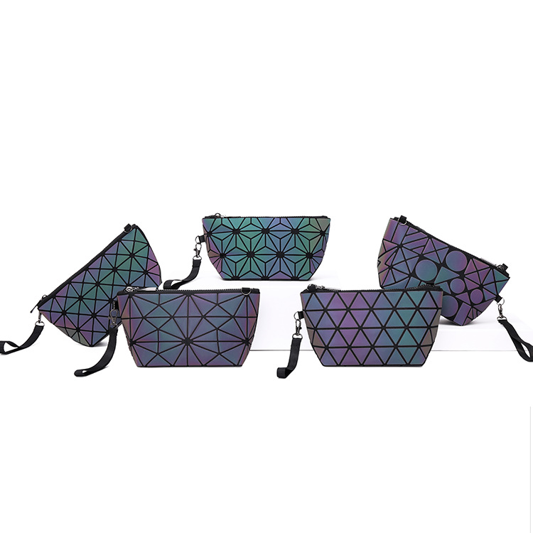New net celebrity pvc cosmetic bag large capacity rhomboid ladies storage bag custom cosmetic bag pencil case portable small - Image 19