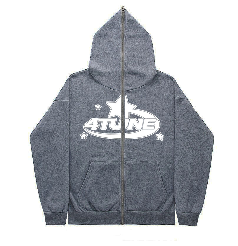 2023 cross-border new product tune trendy men's full face zipper sweatshirt American retro Y2K sweatshirt men's casual jacket - Image 18