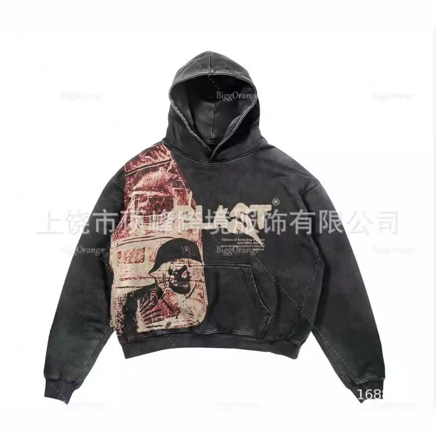 European and American foreign trade cross-border 2023 autumn and winter new European and American cross-border animal landscape print raglan long sleeves
