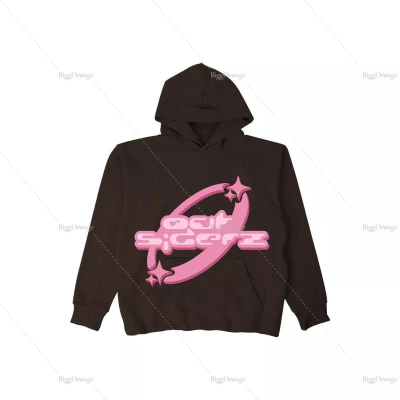 Oversized full face zipper sweater streetwear spring Y2k gothic punk star print hoodie tide