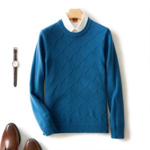 Diamond-Pattern Knit Sweater