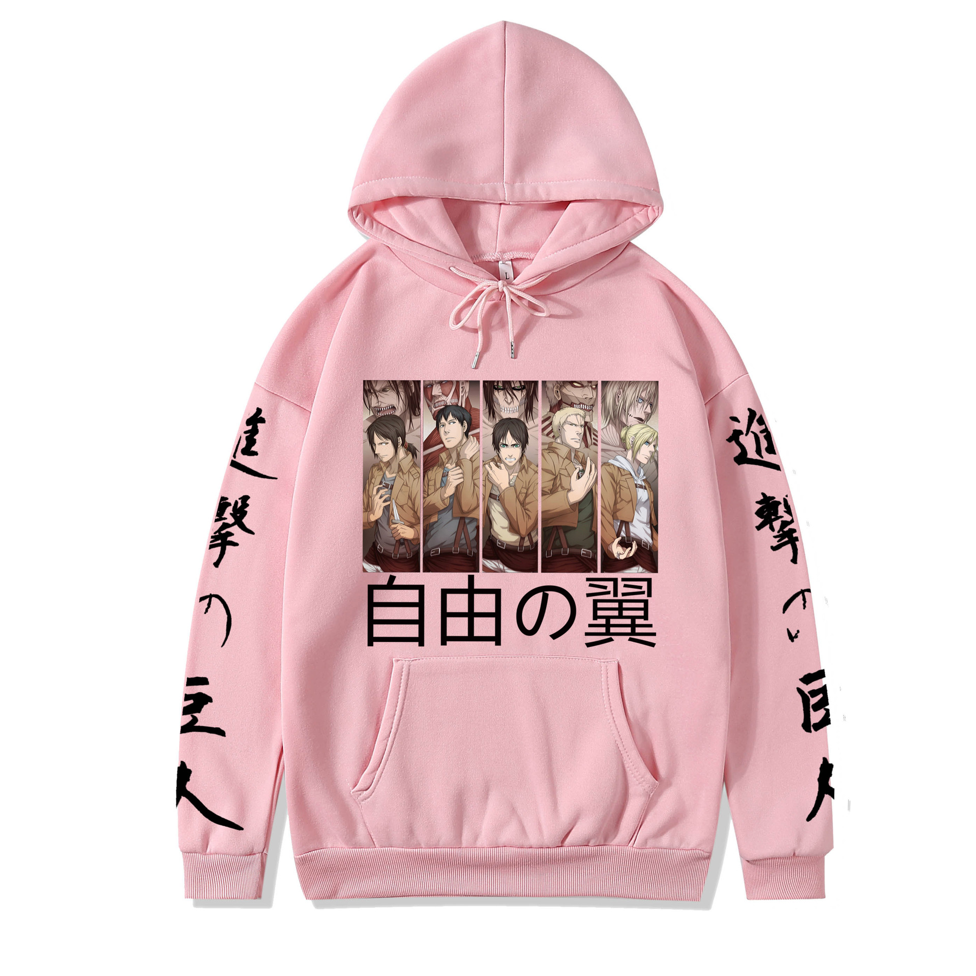 2021 couples wear autumn and winter new popular anime attack giant series illustration loose casual hooded sweater women - Image 21