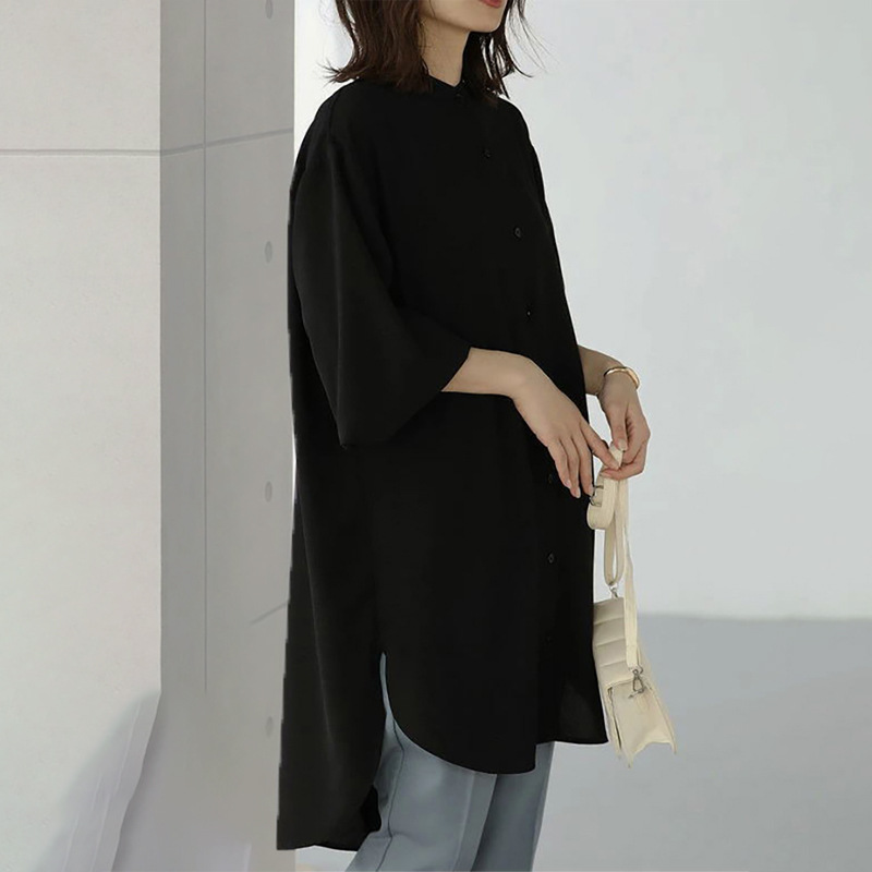 Japan Rakuten new products women's long-sleeved shirts women's loose mid-length shirt dress Amazon foreign trade - Image 8