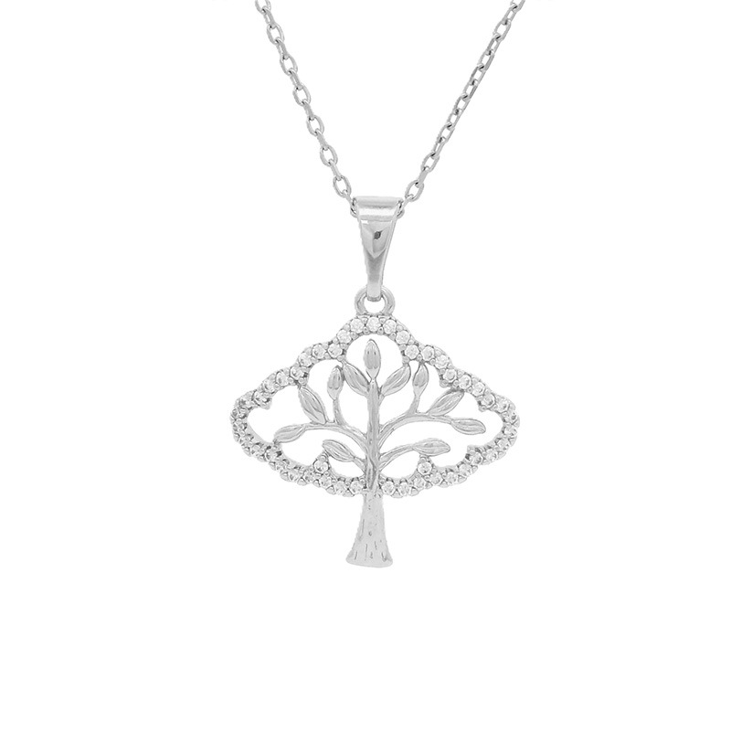 Xuping's new European and American cross-border artificial gemstone hollow tree necklace pendant, a casual and unique design. - Image 7