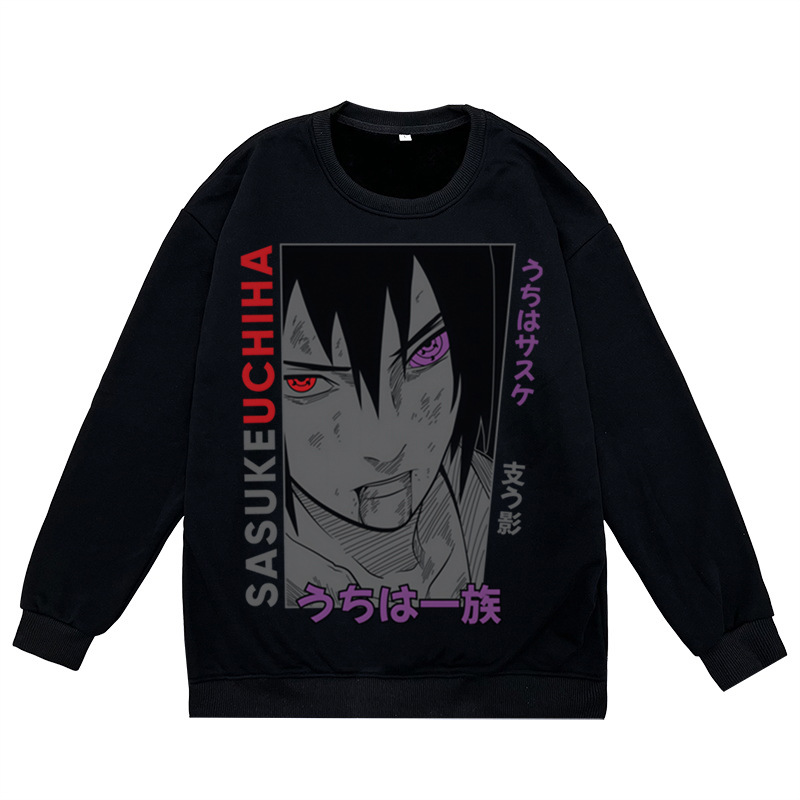 2023 autumn and winter new NARUTO Naruto peripheral printed round neck sweatshirt casual loose men's pullover - Image 4
