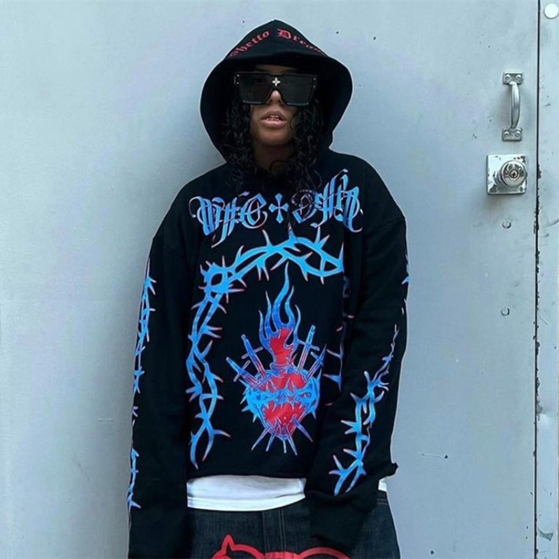 2022 AliExpress New Ladies Street Hoodie Skull Rhinestone Zipper Hooded Hoodie - Image 24